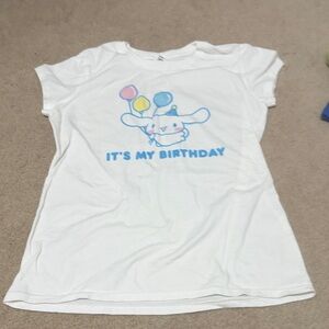 Cinnamoroll White Birthday Tee kids size medium (worn for a 9th birthday)